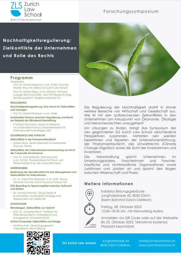 ZLS Symposium Nachhaltigkeitsregulierung