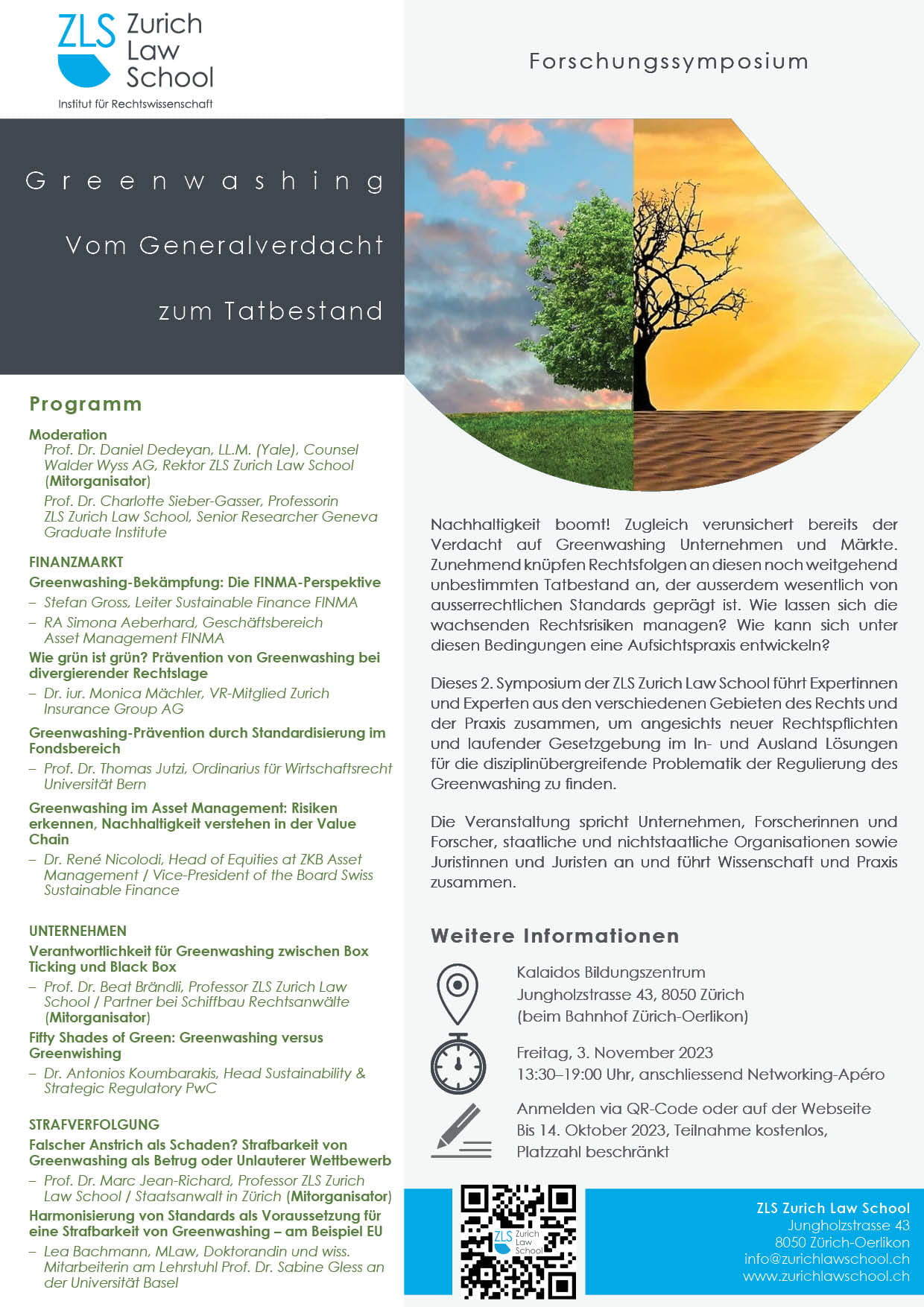 Flyer Forschungssymposium: Greenwashing